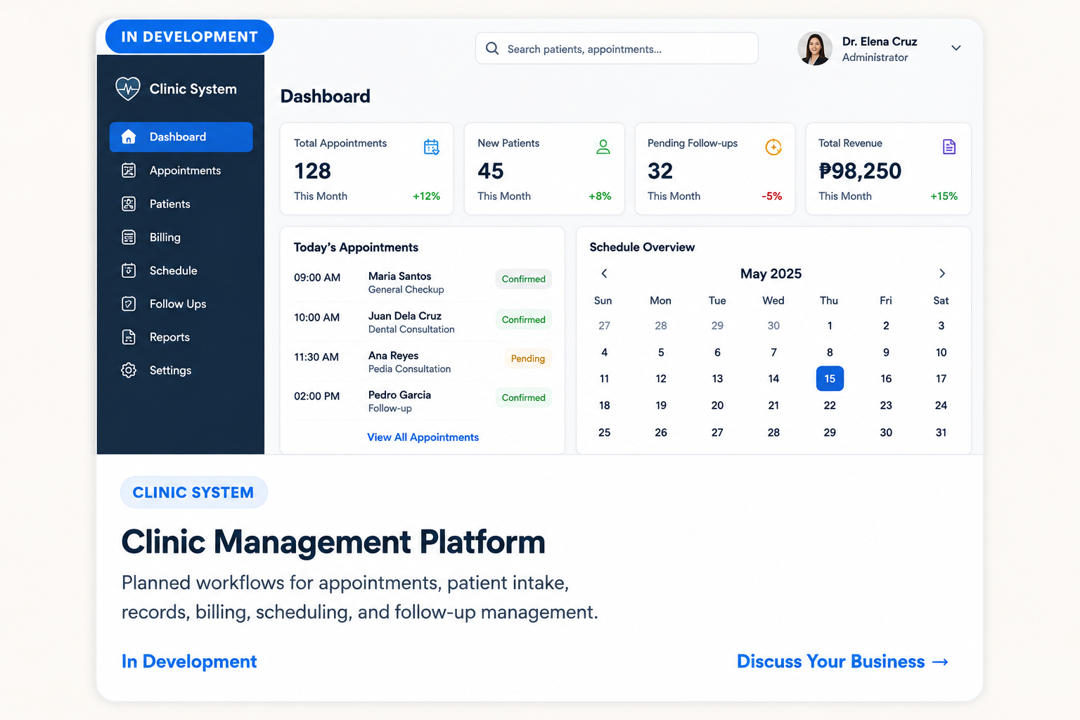 BuildFrame Clinic Management Platform
