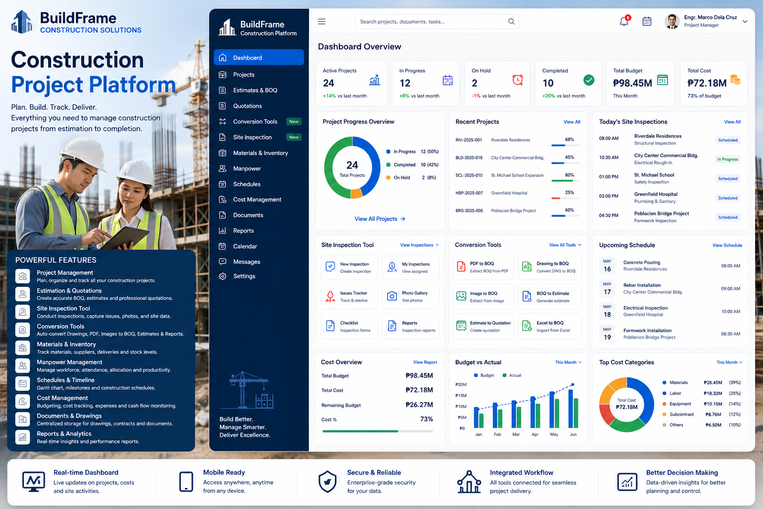 BuildFrame Construction Project Platform
