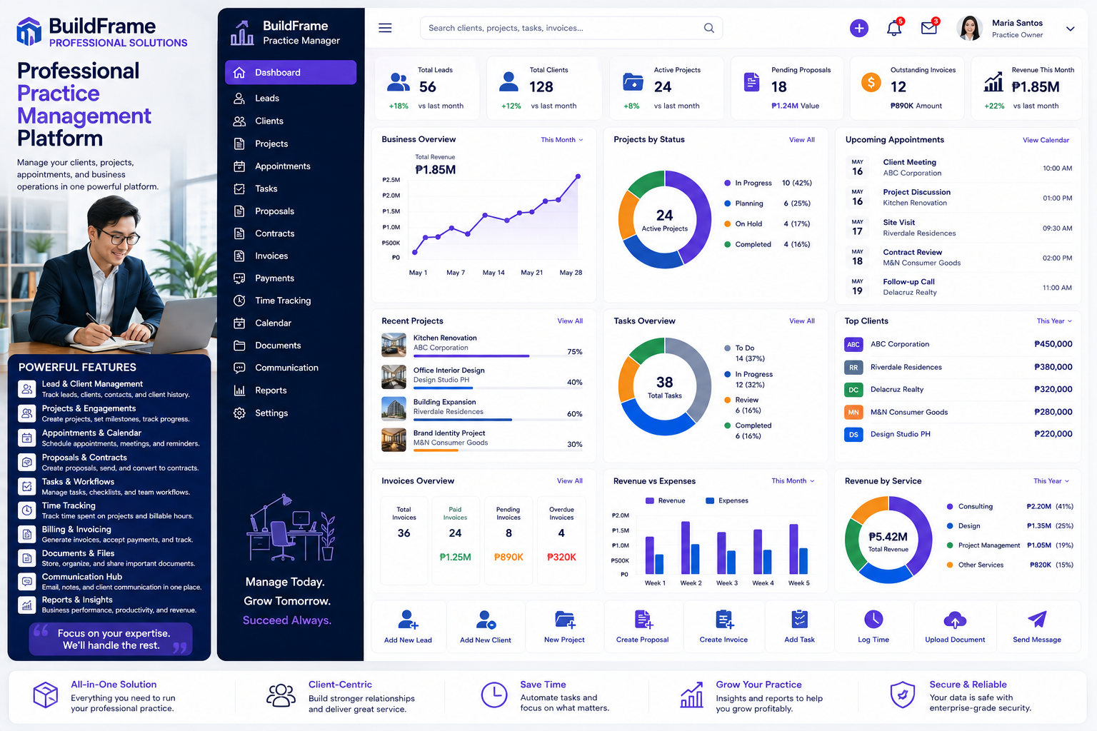 BuildFrame Professional Practice Management Platform