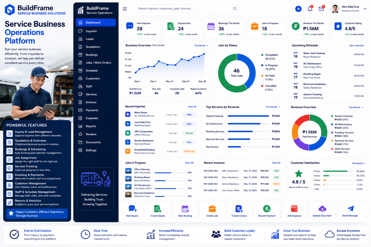 BuildFrame Service Business Operations Platform